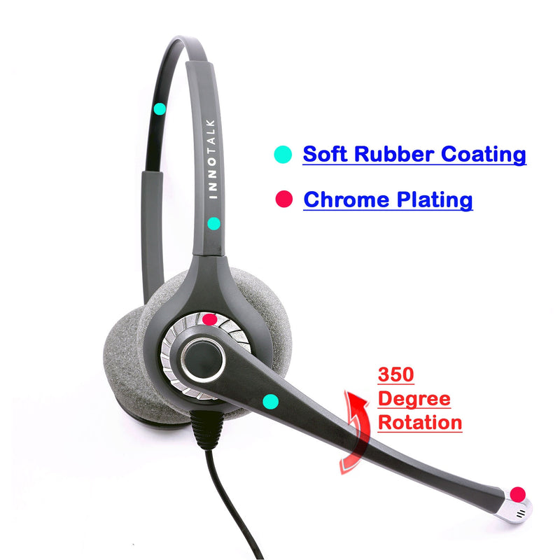 Phone headset - Sound emphasis Pro Binaural Headset built in Plantronics Compatible QD as Call Center Headset