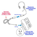 U10P cord-RJ9 Quick Disconnect Headset Adapter Cable-Plantronics QD